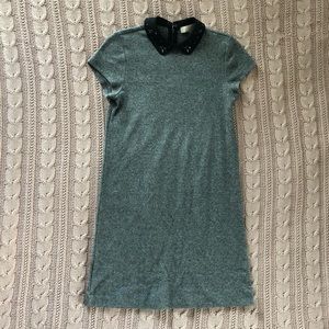EUC LOFT Sweatshirt Shift Dress with Jewel Collar